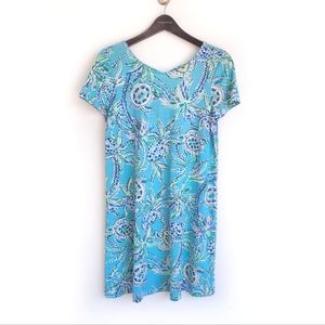 Lilly Pulitzer Kimi Dress Bermuda Blue Size M Short Sleeve